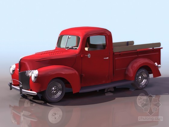 3DMAX圆形座椅模型资料下载-红色卡车3DMAX模型