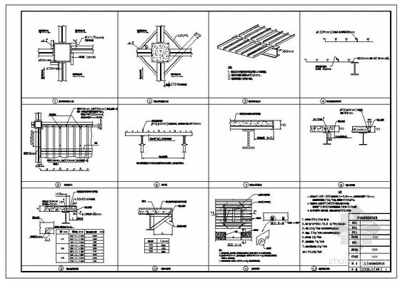 钢结构楼板节点构造详图资料下载-某3.6米跨钢框架标准层节点构造详图