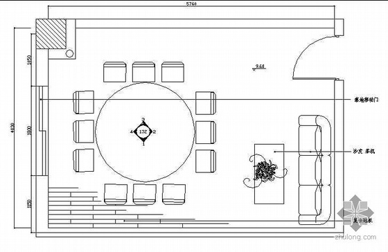 饭店包厢CAD资料下载-餐厅小包厢装修图一