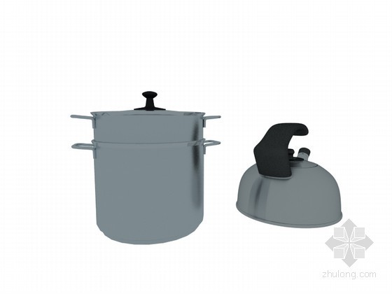 厨房用具3D模型资料下载-炊具3D模型下载