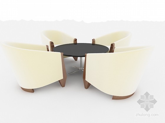 4人餐桌模型资料下载-4人桌椅组合