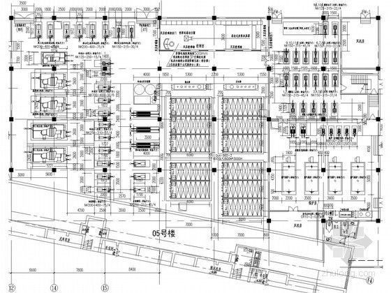 [上海]住宅小区能源中心设计施工图(冰蓄冷系统 供热系统 生活热水系统)-机房设备布置平面图 