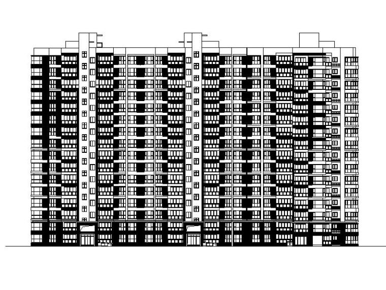 高层户型剖面资料下载-[江西]高层条状对称布局住宅楼建筑施工图