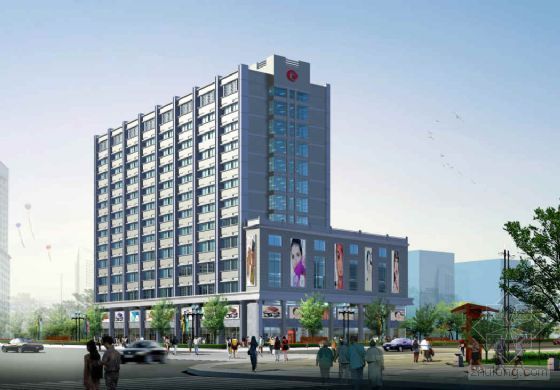 杭州高层办公楼效果图资料下载-某高层酒店初步设计及效果图