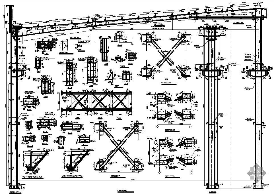 某鋼結構支撐設計節點構造詳圖