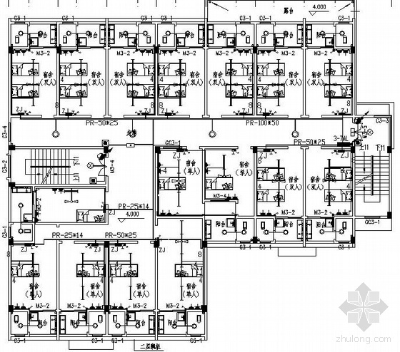 单层宿舍楼电气施工图资料下载-某公司宿舍楼电气施工图