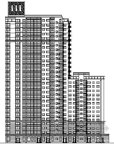 十六层住宅楼投标资料下载-哈市某二十六层住宅楼建筑方案图