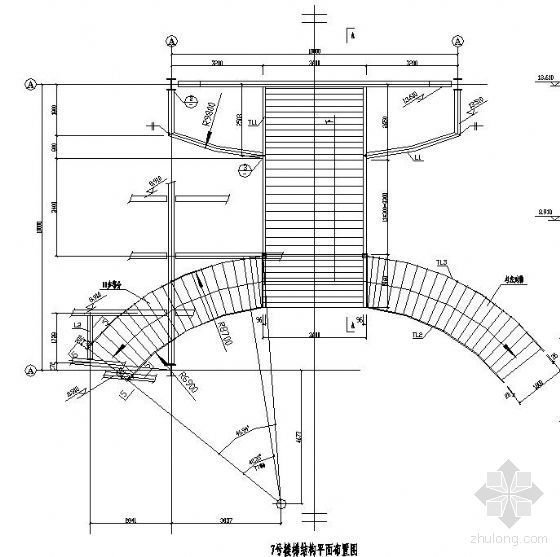 钢楼梯装修施工图资料下载-某圆弧钢楼梯详图