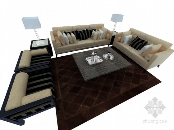 温馨沙发3D模型下载