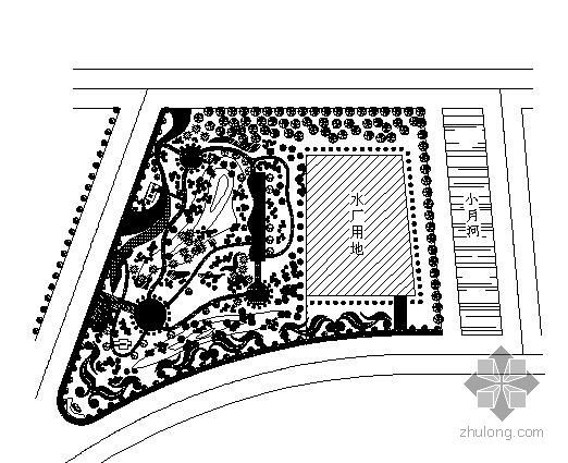三角地带绿化图纸资料下载-某街三角地景观设计