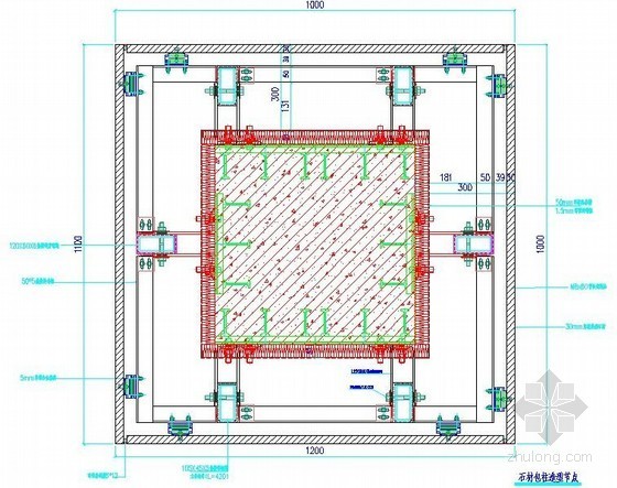 CAD包柱施工节点资料下载-石材包柱造型节点详图1