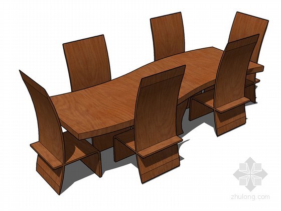 室外餐桌椅资料下载-时尚餐桌椅SketchUp模型下载