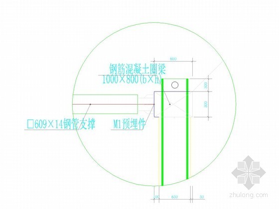 609钢管支撑节点详图-与圈梁连接 