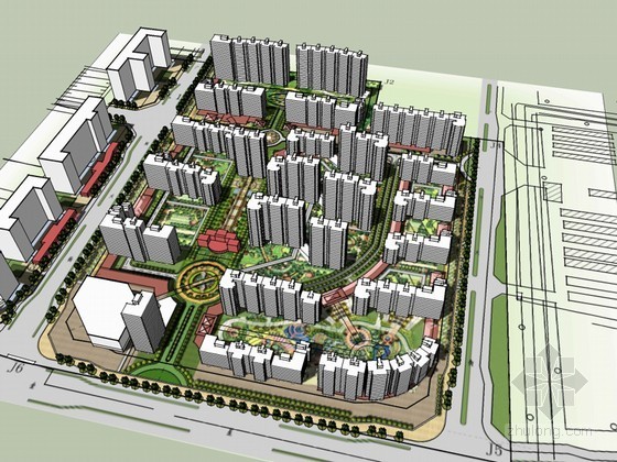 商服住宅规划资料下载-住宅规划SketchUp模型下载