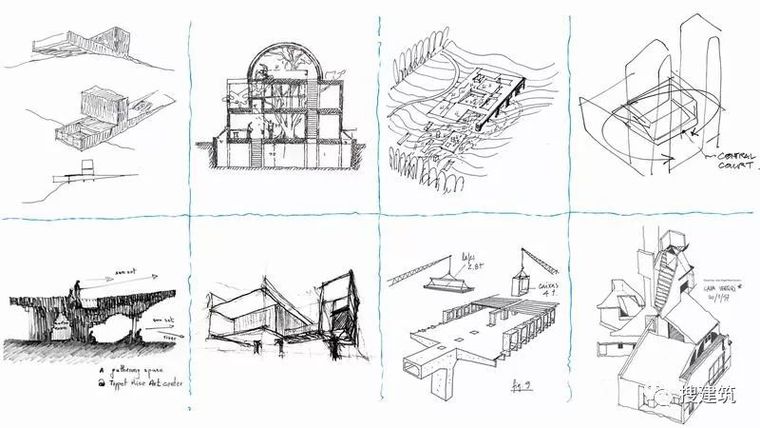 建筑手绘表达资料下载-100幅建筑师的草图，手绘更好的表达构思！！