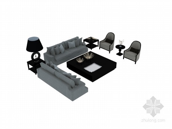 现代沙发时尚资料下载-现代沙发3D模型下载