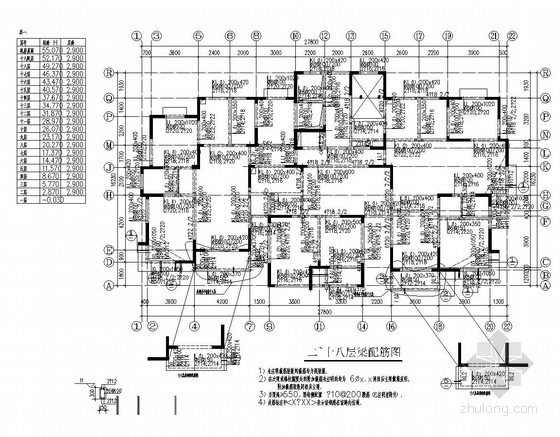 [无锡]18层剪力墙结构商品楼结构施工图（3栋带跃层）-一～十八层墙柱定位及配筋图 