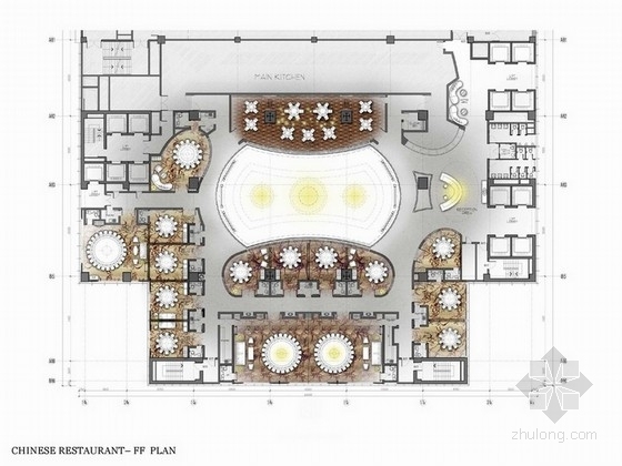中式5星级酒店建筑资料下载-[沈阳]中式风格五星级酒店中餐厅及行政酒廊设计方案图（英文版）