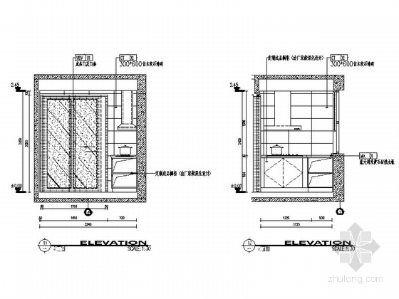 [山东]现代风格小户型样板间装修施工图-厨房立面图