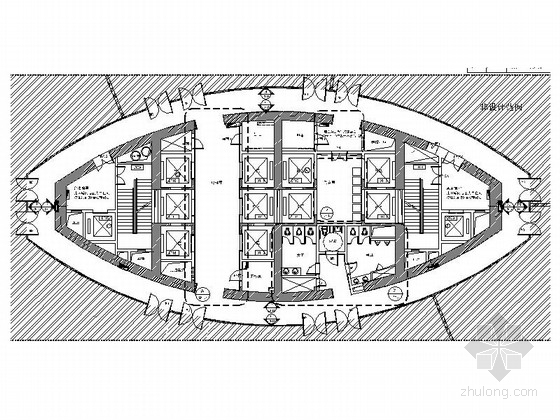 现代办公区中庭景观资料下载-[安徽]国际广场现代办公楼办公区施工图