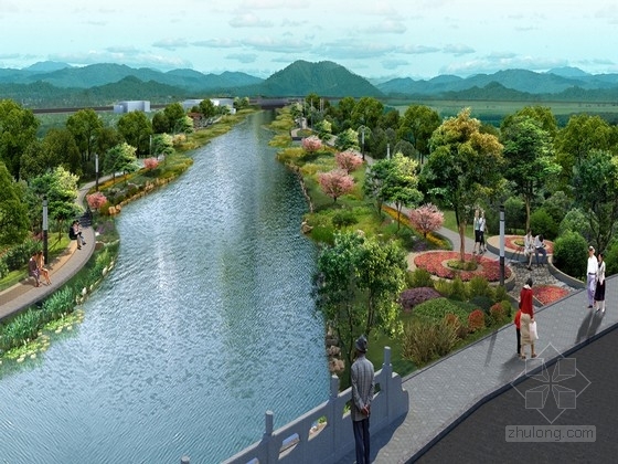 游园景观规划设计资料下载-[杭州]现代式生态滨河游园景观规划设计方案