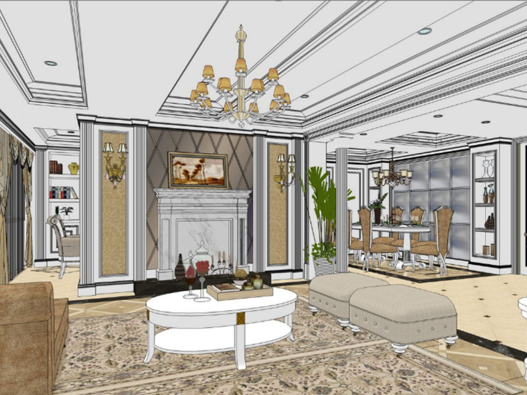 北欧别墅室内设计资料下载-55款住宅别墅样板房室内设计精品Sketchup模型（上）
