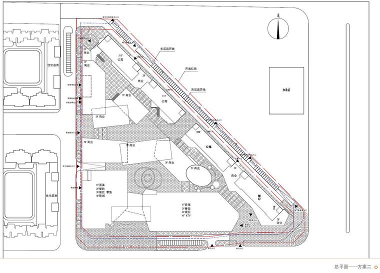 [西安]绿地大明宫商业-方案二总平面图