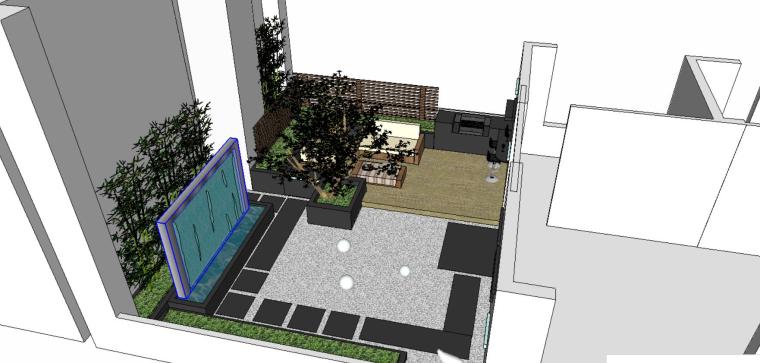 su庭院小品模型资料下载-精致庭院景观模型设计SU模型
