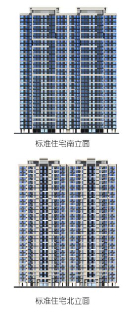 [湖南]多功能居住区规划及单体设计方案-标准住宅立面图