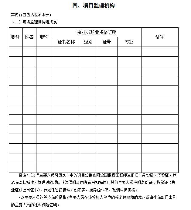 建设项目工程监理招标文件-项目监理机构