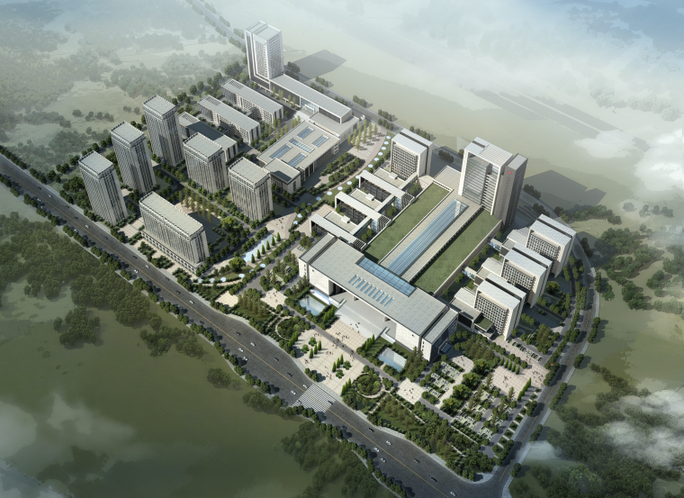 医院建筑模型SU资料下载-[重庆]医科大学双福医院建筑设计方案文本（SU+JPG）