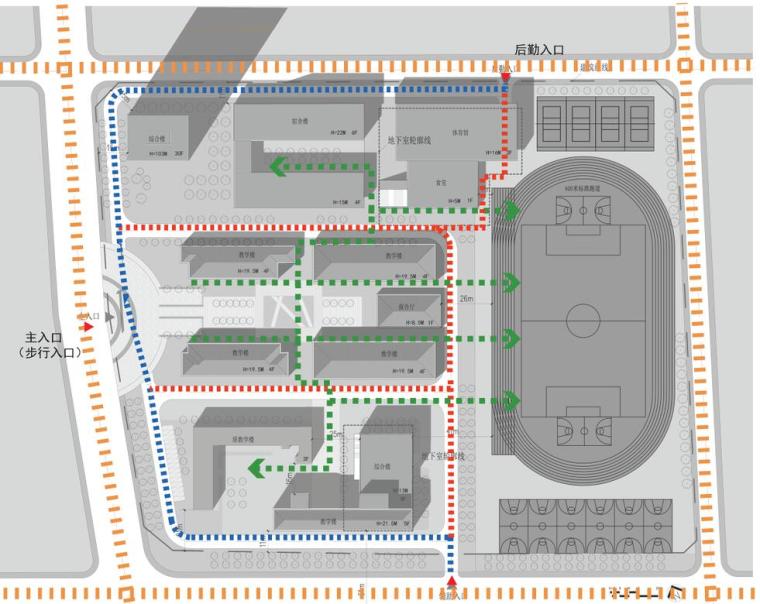 [四川]成都龙泉驿区某中学规划与建筑设计文本(包含JPG+49页) -交通分析