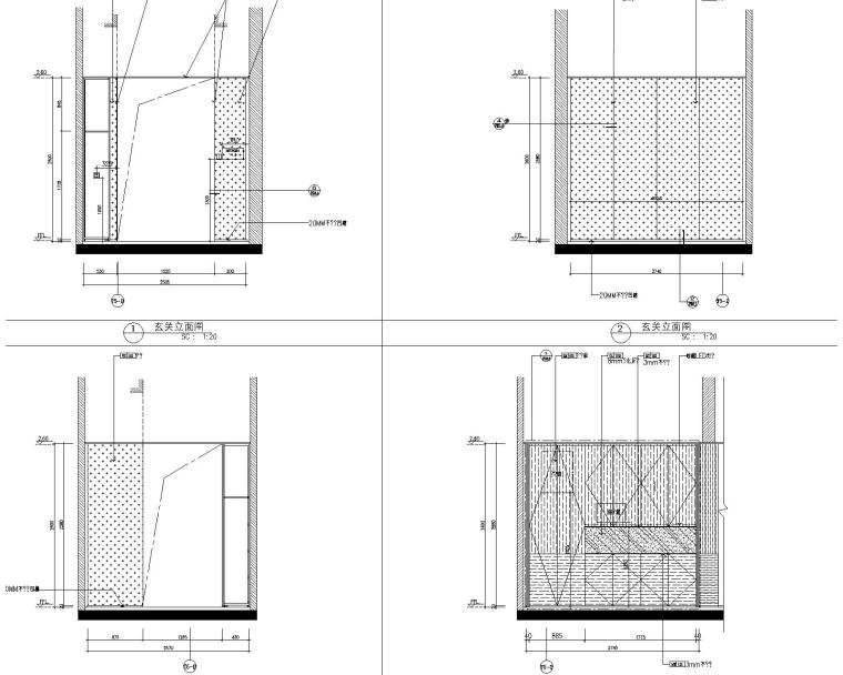 SCDA如恩|知名地产公寓样板间D户型施工图+效果图+物料表-D1户型立面图2