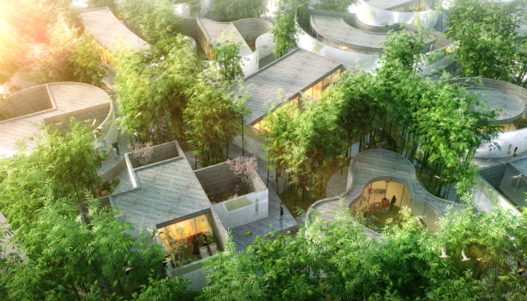 酒店屋顶设计材料资料下载-[四川]成都街子古镇酒店建筑设计概念方案文本