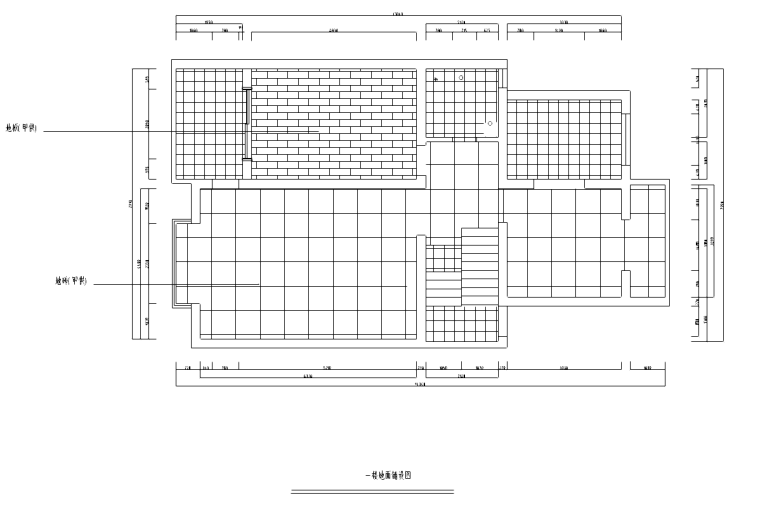 [山东]二层复式别墅施工图及效果图-一层地面铺设图