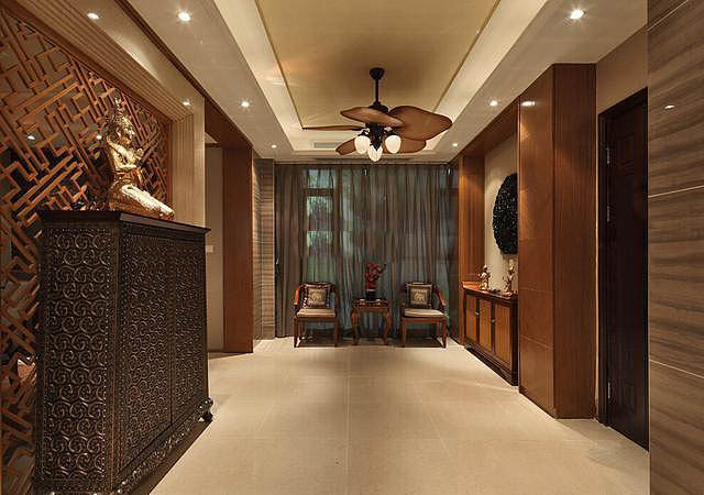 大户型客厅电视墙装修资料下载-东南亚风格的家装 170平大户型 别有一番韵味！