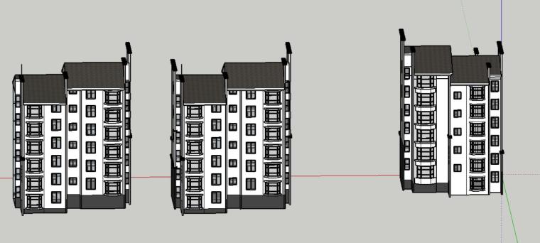 建筑物SU模型资料下载-多层建筑商品房住宅su模型设计