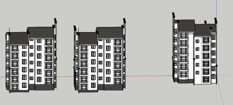 建筑物SU模型资料下载-多层建筑商品房住宅su模型设计