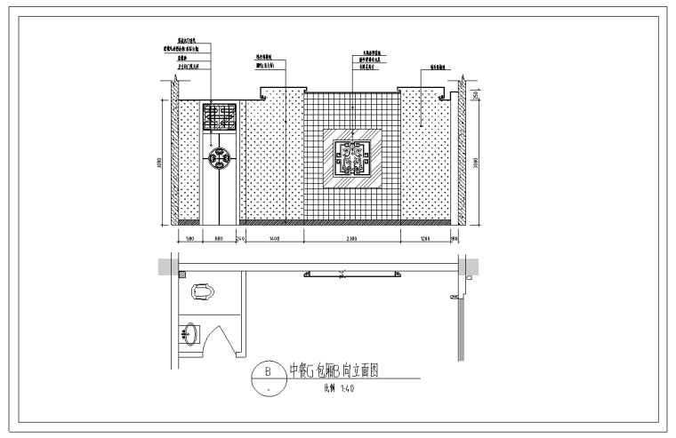 餐饮室内装修设计资料下载-东海某大型中餐厅室内装修设计施工图（64张）