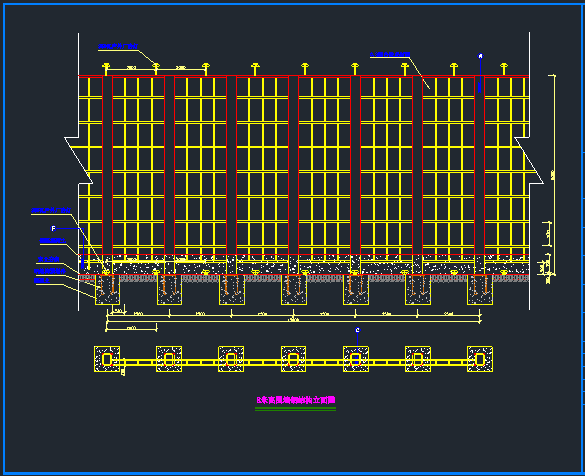 钢结构平面结构布置资料下载-万达广场钢结构围墙施工图（含施工总平面布置图及施工进度网络图）