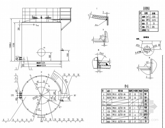 150立方拱顶油罐施工图资料下载-1900立方米立式拱顶罐装配图
