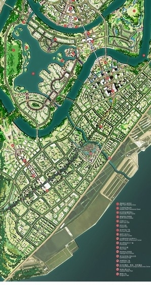 [天津]现代风格生态城规划设计方案文本-现代风格生态城规划设计方案总平面图 