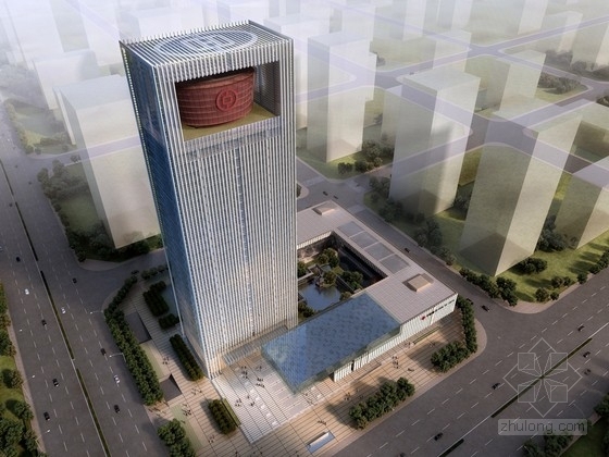 综合服务楼建筑设计资料下载-[安徽]160米知名金融办公塔楼建筑设计方案文本