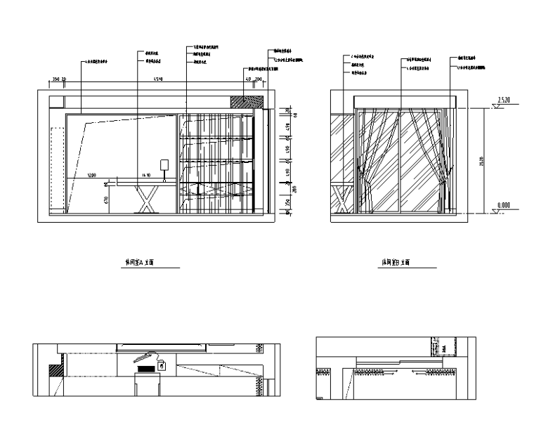 御河湾140平米现代简约住宅设计施工图（附效果图+3D模型）-立面图