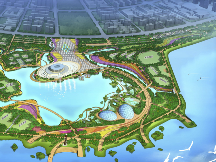 湿地公园总体规划编制资料下载-[湖北]首届园林博览会景观总体规划设计（滨水湿地，花谷）