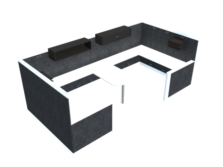 办证大厅办公桌图资料下载-现代办公桌3D模型下载