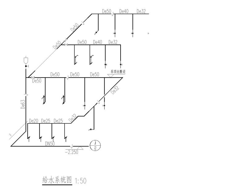 某洗浴中心给排水施工图资料下载-综合训练馆给排水施工图