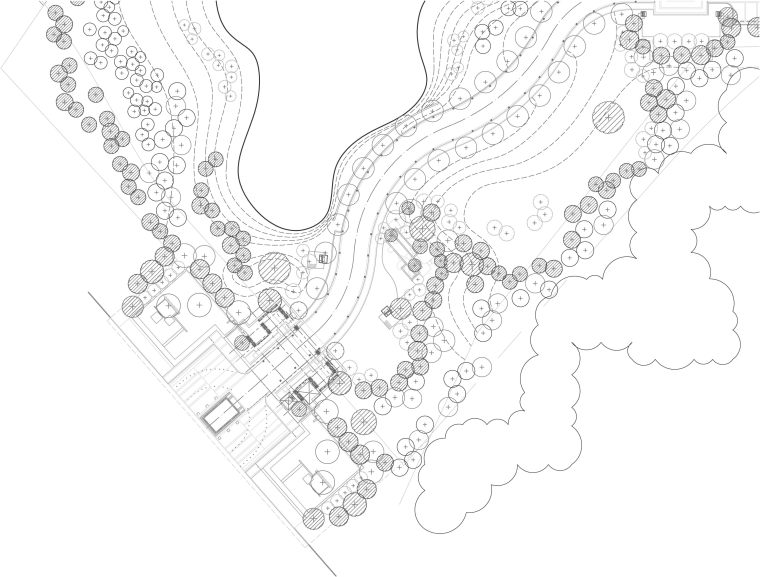 [重庆]九里晴川景观设计方案施工图（水电、植物）-九里晴川示范区植物部分平面图