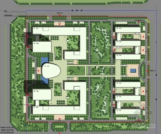 [安徽]26层企业办公楼建筑设计方案文本(含CAD、多媒体文件、两套方案)-办公区平面图
