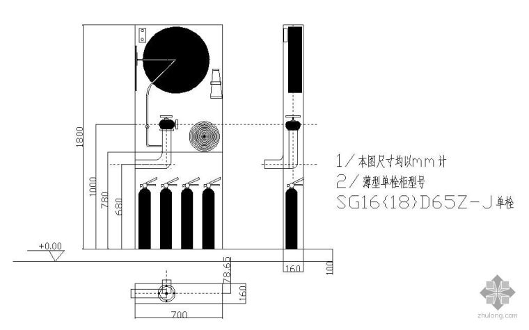 消防箱消火栓箱资料下载-消火栓箱详图